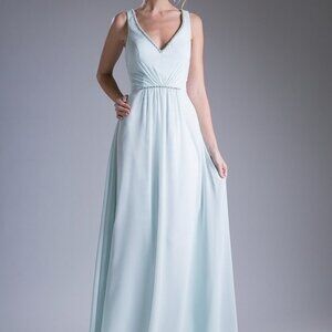 V-Neck Sleeveless A-Line Evening Prom Dress CD1012